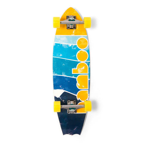 Bamboo Bat Tail Lined Up Cruiser Skateboard-Bottom