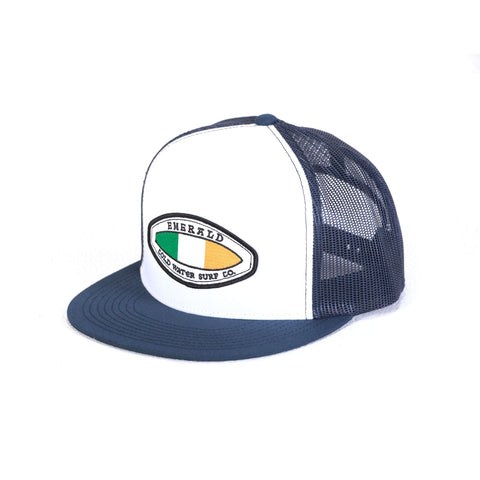 Emerald Surfwear Trucker Cap (Blue & White)