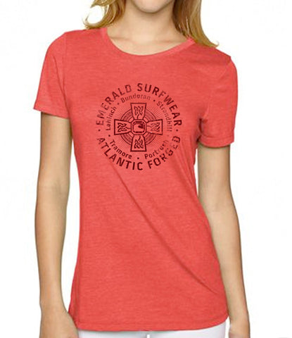 Emerald Surfwear Womens Atlantic Forged T-Shirt (Red)