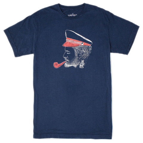 Wellen Surf Captain T-Shirt (Blue)